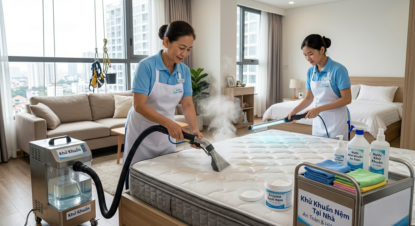 Vệ sinh nệm khử khuẩn tại nhà